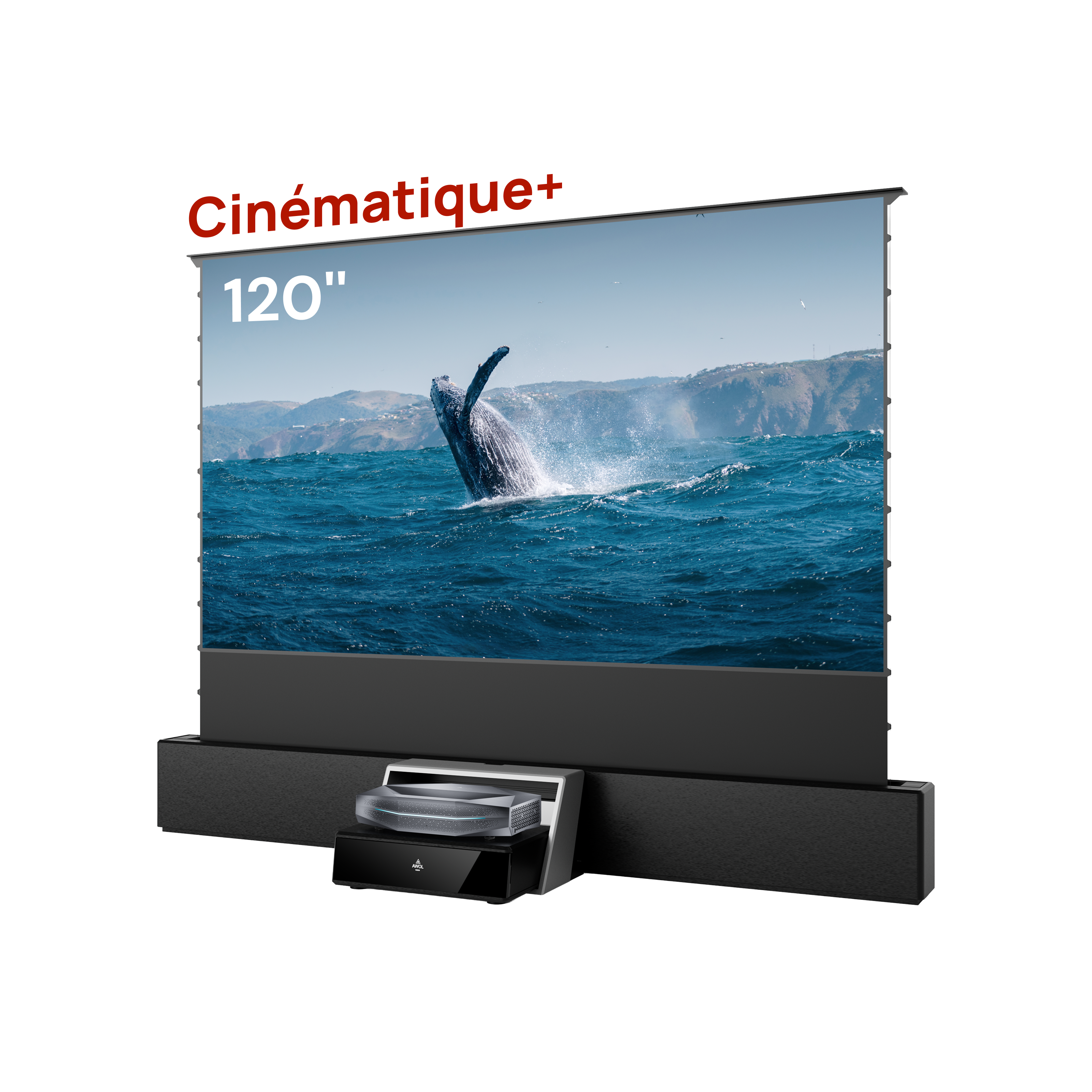 Aetherion Max + Écran ALR autoportant à levage 120" + Station 120"